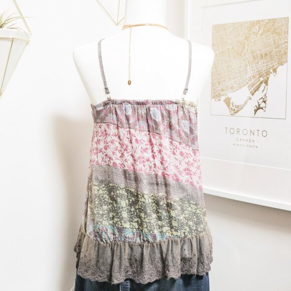 Boho Sheer Patchwork Lace Cami 🪷 RANUNCULUS - Picture 5 of 8